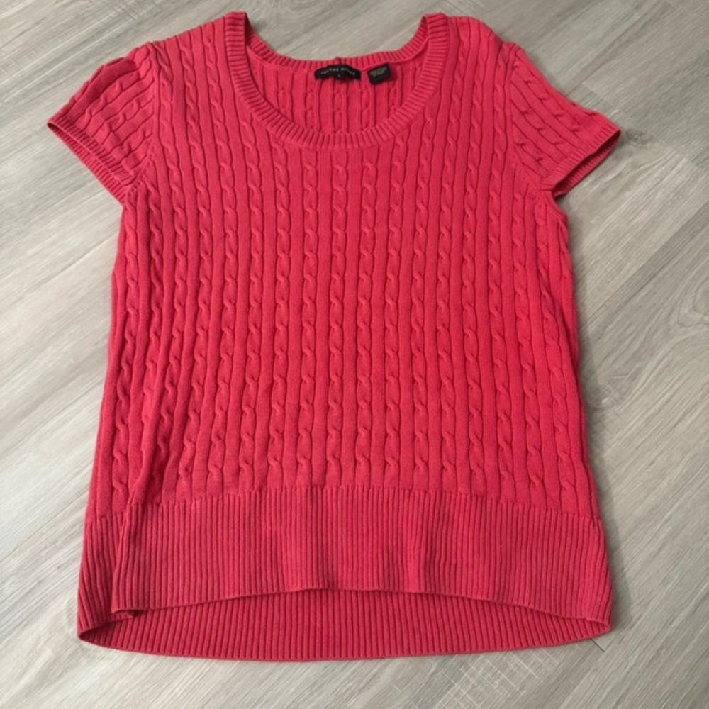 Jeanne Pierre Coral Cable Knit Sweater
